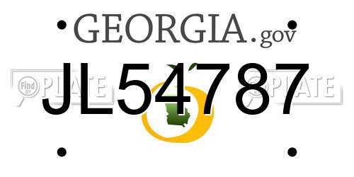 JL54787 Georgia License Plate