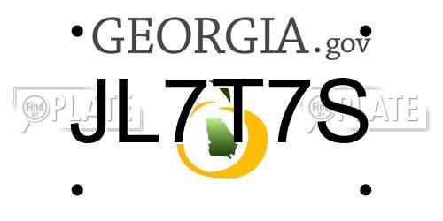 JL7T7S Georgia License Plate
