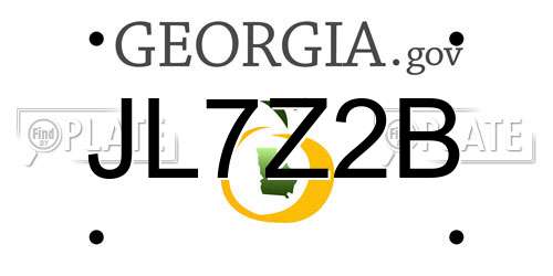 JL7Z2B Georgia License Plate