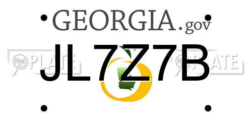JL7Z7B Georgia License Plate