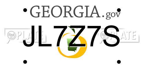 JL7Z7S Georgia License Plate