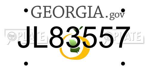 JL83557 Georgia License Plate
