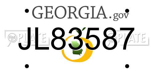 JL83587 Georgia License Plate