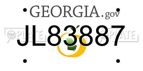 JL83887 Georgia License Plate
