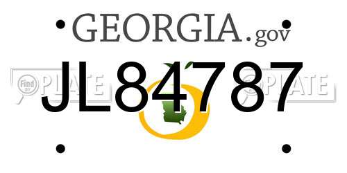 JL84787 Georgia License Plate