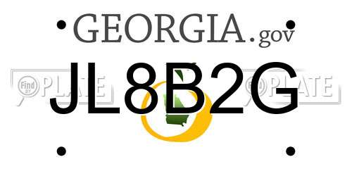 JL8B2G Georgia License Plate