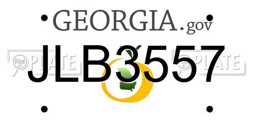 JLB3557 Georgia License Plate
