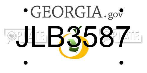 JLB3587 Georgia License Plate
