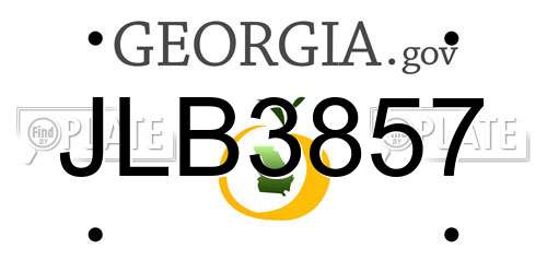JLB3857 Georgia License Plate