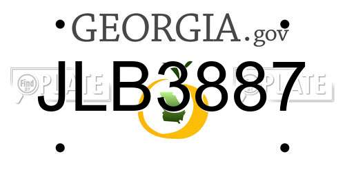 JLB3887 Georgia License Plate