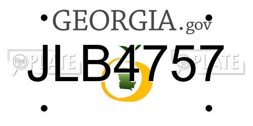 JLB4757 Georgia License Plate