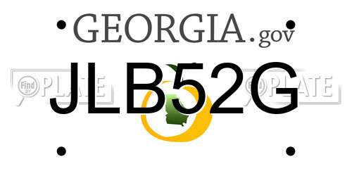 JLB52G Georgia License Plate