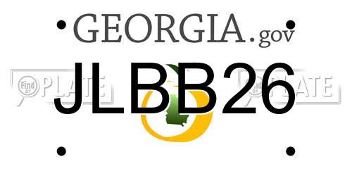 JLBB26 Georgia License Plate