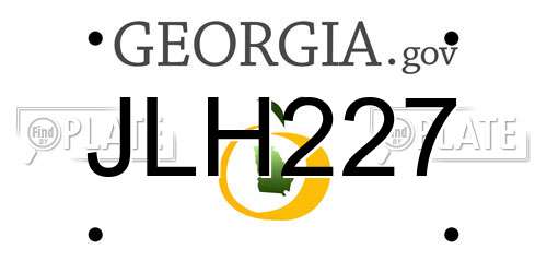 JLH227 Georgia License Plate