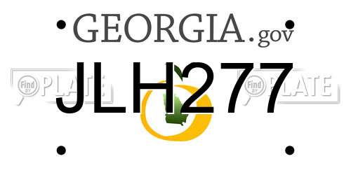 JLH277 Georgia License Plate