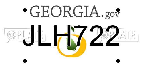 JLH722 Georgia License Plate