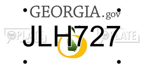 JLH727 Georgia License Plate