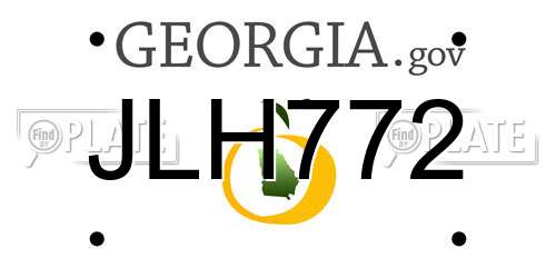 JLH772 Georgia License Plate