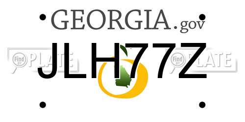 JLH77Z Georgia License Plate