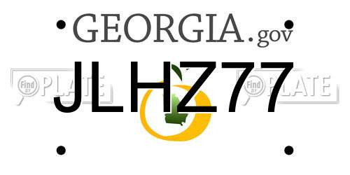 JLHZ77 Georgia License Plate