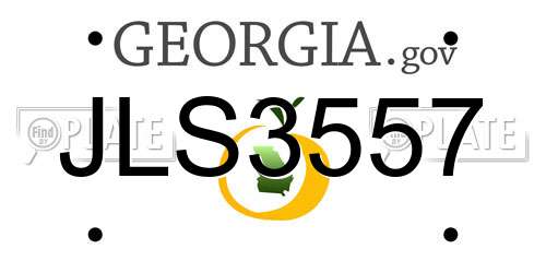 JLS3557 Georgia License Plate