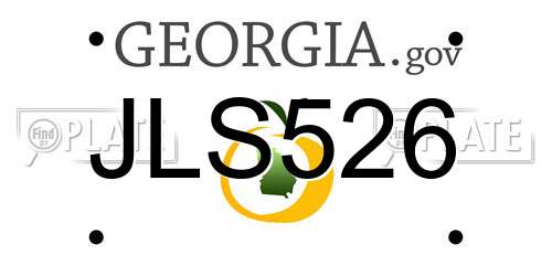 JLS526 Georgia License Plate