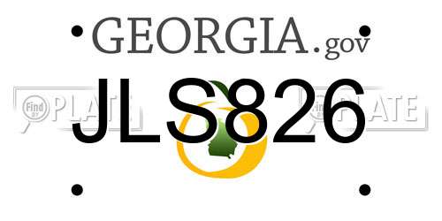 JLS826 Georgia License Plate