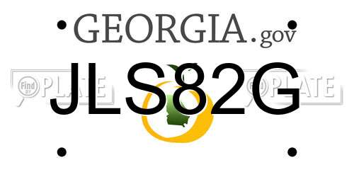 JLS82G Georgia License Plate