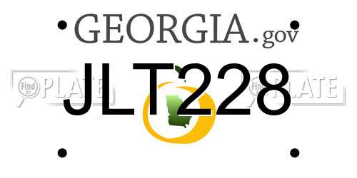 JLT228 Georgia License Plate
