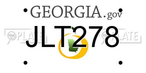 JLT278 Georgia License Plate