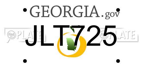 JLT725 Georgia License Plate