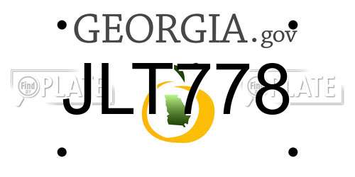 JLT778 Georgia License Plate