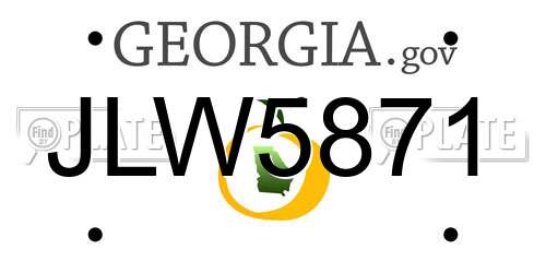 JLW5871 Georgia License Plate