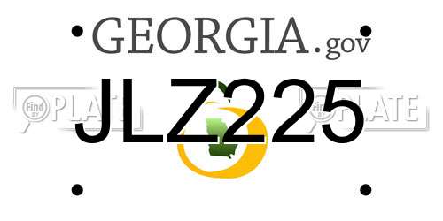 JLZ225 Georgia License Plate