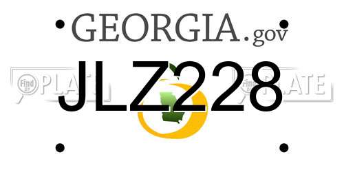JLZ228 Georgia License Plate