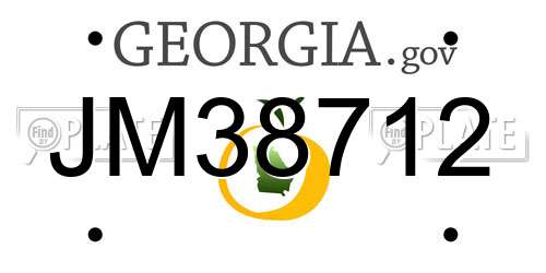 JM38712 Georgia License Plate
