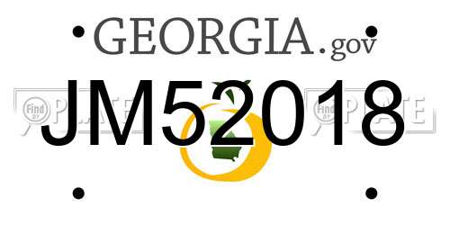 JM52018 Georgia License Plate