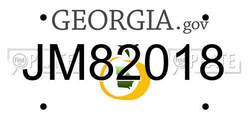 JM82018 Georgia License Plate