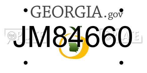 JM84660 Georgia License Plate