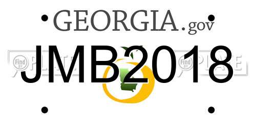 JMB2018 Georgia License Plate