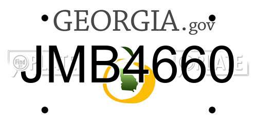 JMB4660 Georgia License Plate