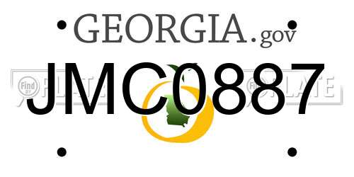 JMC0887 Georgia License Plate