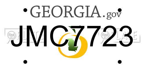 JMC7723 Georgia License Plate