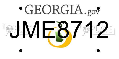 JME8712 Georgia License Plate