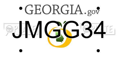 JMGG34 Georgia License Plate