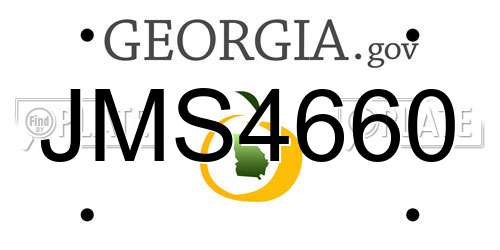 JMS4660 Georgia License Plate