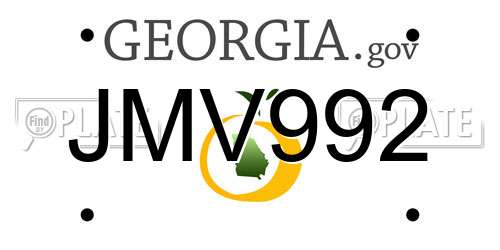 JMV992 Georgia License Plate