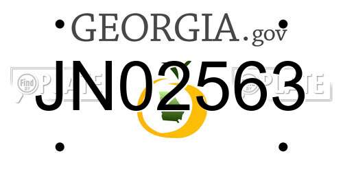 JN02563 Georgia License Plate