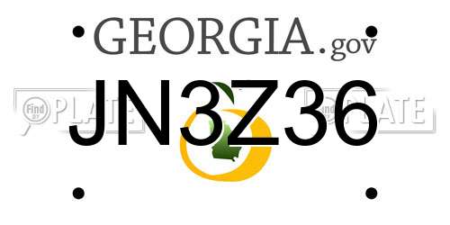 JN3Z36 Georgia License Plate