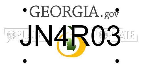 JN4R03 Georgia License Plate